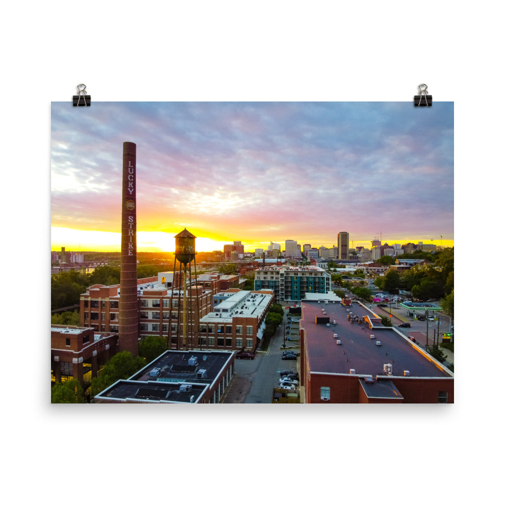 Sunset over Tobacco Row, Richmond – AirVA