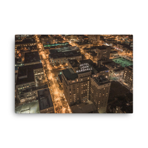 Canvas: Night Over Hotel John Marshall