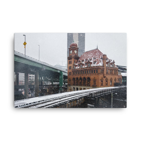 Canvas: Snow Fall over Main Street Station