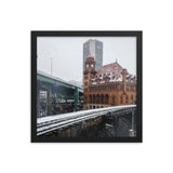 Framed Snow Fall over Main Street Station