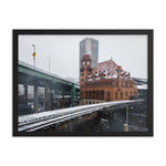 Framed Snow Fall over Main Street Station